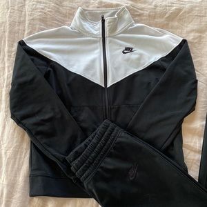 Nike black and white track suit